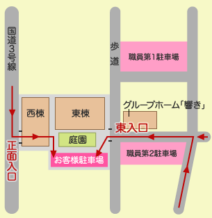 駐車場への入り方